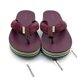 NEOB Tory Burch Platform Flip Flops Plum with Multicolor Sole Size 7